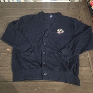 Classic Navy Men's Cardigan Sweater Department Of Veterans USA